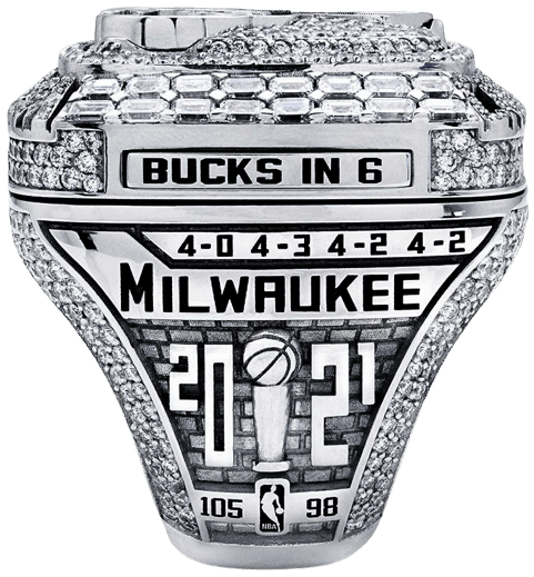 Anillo De Campeonato De La NBA 2021 De Los Milwaukee Bucks